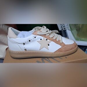 Avery Pink and White Sneakers